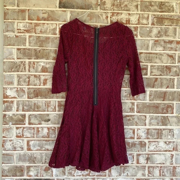 Fishbowl Berry Lace Fit And Flair Dress - Picture 9 of 10